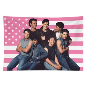 1pc 60x40in The Outsiders Linen-Cotton Wall Hanging Tapestry - Modern Stripe Design, Light Print, Room Decorations for College Dorms, Home Decor Gift Item