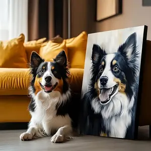 Customized beautiful oil painting images of pets! Upload photos of your pet! Customized framed canvas paintings! High-definition canvas customization, gifts for relatives and friends, and hanging decorations for bedrooms, living rooms and studies