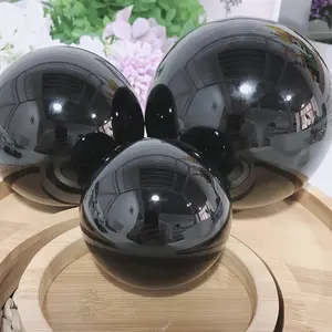 Elegant black obsidian crystal ball, natural black sphere, suitable for home and office decoration, large collection, 50-80mm size