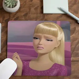 Square Pouting Blonde Doll Gaming Mouse Pad, Made For Gaming, Humorous Expression Design, Eye-Catching Desktop Decorative Protective Pad, Rubber Anti-slip Lockedge Work Pad, Small Size Suitable for Laptop, Desktop Computer Games, Work, Daily Use