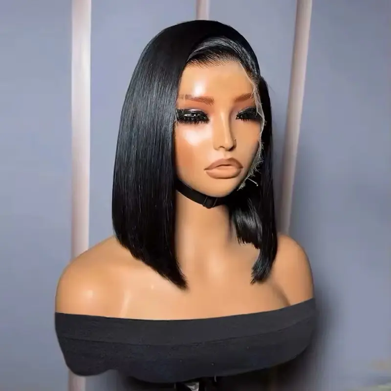 250% Brazilian Bone Straight Short Bob 13x4 Lace Frontal Human Hair 13x6 HD Transparent Lace Front 5x5 Closure Bob Wig For Women