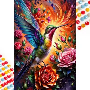 Hummingbird Pattern DIY Diamond Arts Colorful Painting Kit without Frame, DIY 5D Diamond Arts Colorful Painting Kit, Wall Art Decor for Home