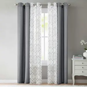 Kingswood Gray Flannel Sheer Grommet Curtain Panel Set, 4 Piece, 27.5" W x 84" L