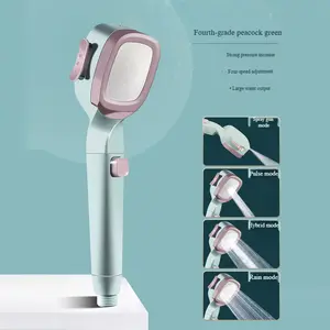 Viral Shower Head Hack 4-Mode Multi-Function Spa At Home Bathroom Cleaning Hero with One-Key Stop Detachable Design & 2-in-1 Functionality