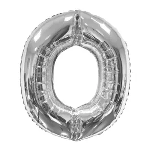34 In. Silver Letter O Balloon
