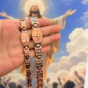Pure Copper Bracelet for Women and Men, Magnetic Cross Bracelets  with 3500 Gauss Magnets Pure copper content 99.99% Hypoallergenic Adjustable Stack Holiday Gifts bangle