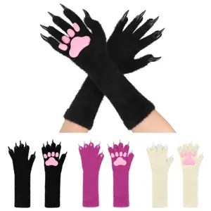 Halloween Silicone Meat Mat Long Gloves Long Nails Animal Claw Gloves Halloween Ghost Claw Props Scream Horror