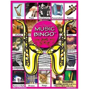 Lucy Hammett Music Bingo 6 Picture Boards, 42 Cards & Bingo Chips, All Ages