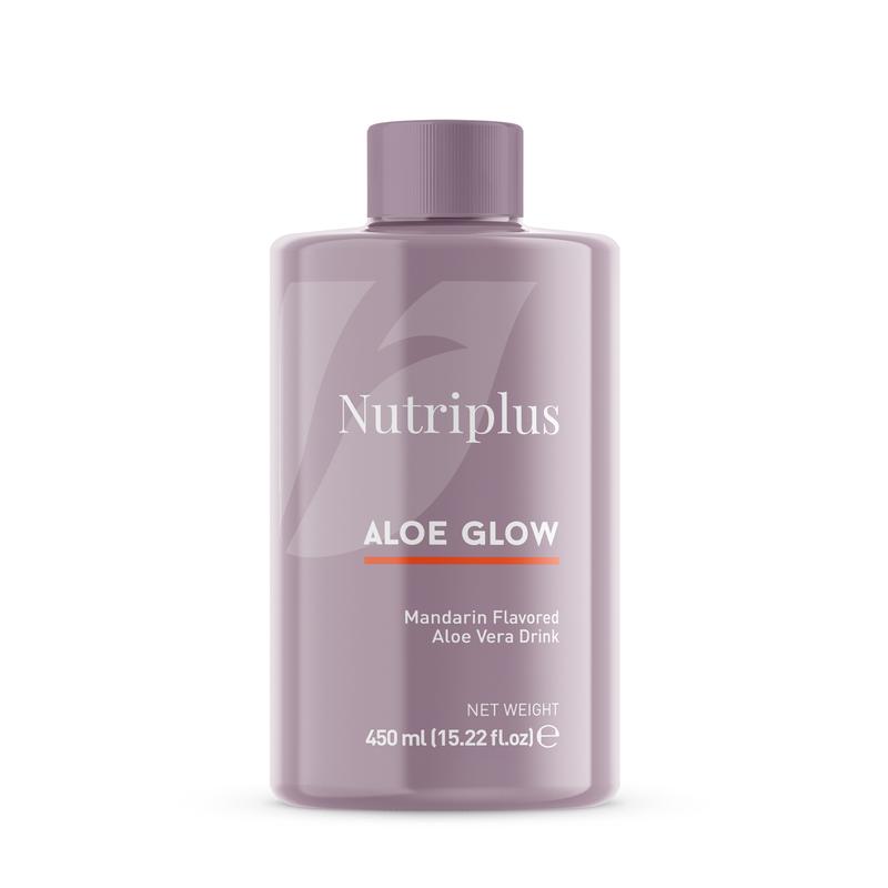NutriPlus Aloe Glow Mandarin Flavored Aloe Vera Drink (15.22 fl oz / 450ml)