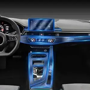 NCEOWRUP-5-Car Center Console Screen Protective Film Anti-Scratch Repair Clear TPU Sticker Accessories for Audi A4 2020 2021 2022 LHD & RHD Compatible Stylish Design