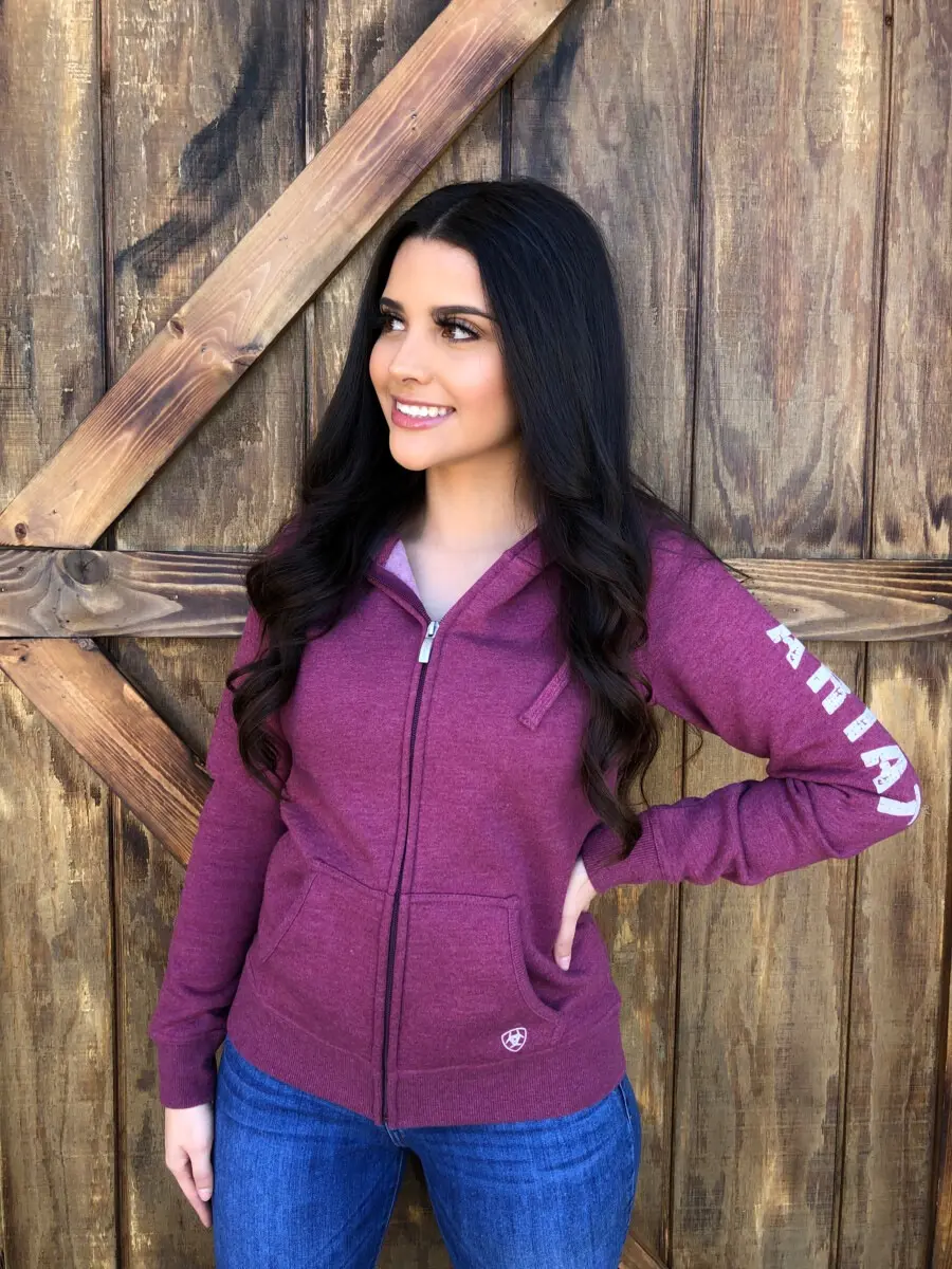 ARIAT – Women’s Real Full Zip Hoodie ( Grape Wine Heather )