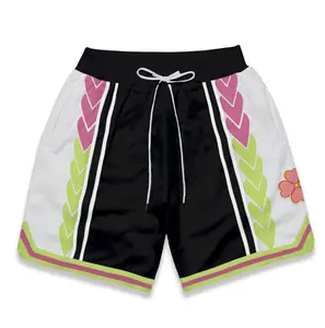 Demon Slayer Mitsuri Kanroji GYM Shorts Workout Sport Knee Pants with Pockets