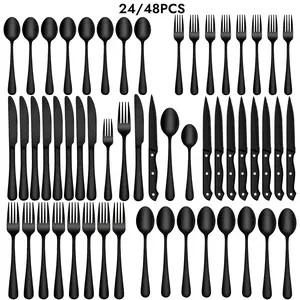 24-Piece Silverware Set, Stainless Steel Christmas Tableware, Mirror Polished Kitchen Accessories, Dishwasher Safe (silver Color, )