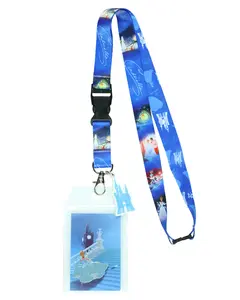 Disney Princess Cinderella Transformation Breakaway Lanyard ID Badge Holder with 2" Castle Rubber Charm