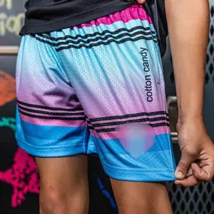 TK - Baseball Shorts – Cotton Candy Gradient –Splatter Youth Shorts | Sporty Baseball Streetwear | Quick Dry Summer Mesh | Breathable Comfort Fit | Elastic Waistband | Gift for Kids & Teens Christmas season