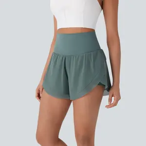 Halara High-Waisted 3-in Running Shorts, Stretch Shorts with Back Pockets, Contrast Mesh Detail & Curved Hem for Running
