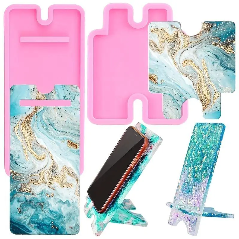 1Set Mobile Phone Stand Silicone Mold Resin Casting Mold for Making Phone Holder Resin Epoxy Resin Mold Crafts Cell Phone Bracket Silicone Mold