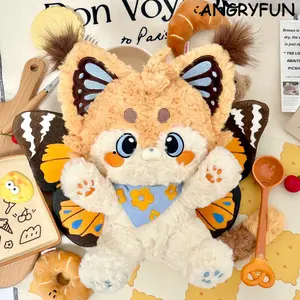 ANGRYFUN Cute Fantasy Plush Doll – Doll Name:TIMO -Jiojio Series Butterfly Puppy Kitty 26cm Sitting Plush Stuffed Animal Collectible Gift Single Box (Free Random Cute Acrylic Keychain)