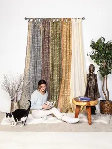 Sari Curtains - Collection Light-Filtering drape panels Bed Canopy, Backdrop Window Treatment For Living/Bedroom