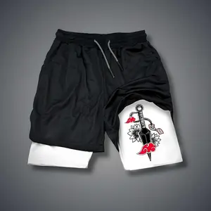 Naruto 80s 90s summer men shorts for men jorts outfit men graphic shorts Double-layer sports shorts Comfortable short shorts summer