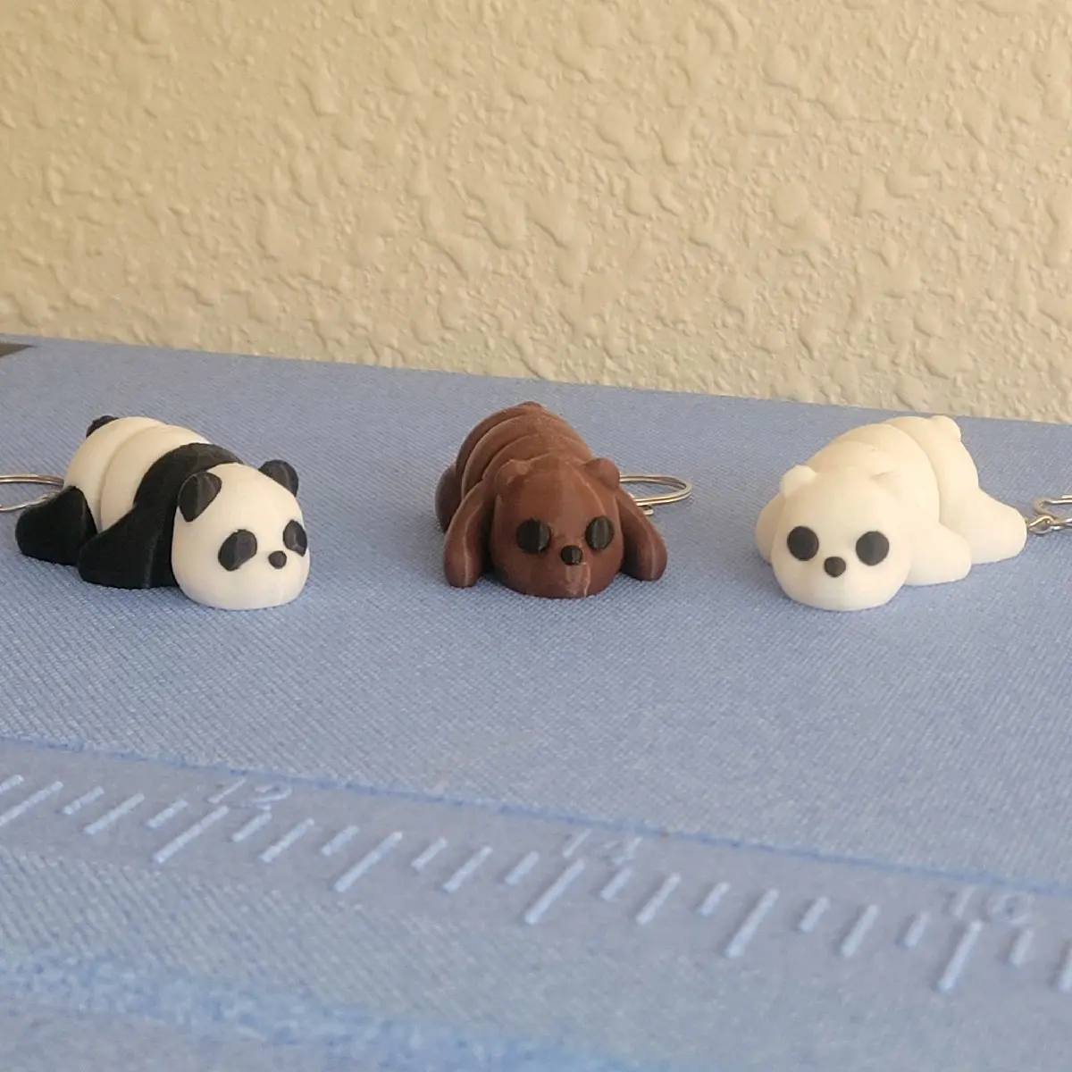 3D Printed Articulating Baby Bear Keychains Collection - Grizzly, Polar, Panda keychain for
