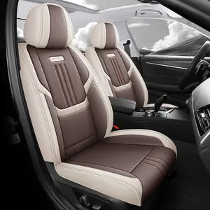 PU Leather Car Seat Cover Full Surround Protection, Durable Scratch-Resistant Breathable Universal Fit for All Seasons, Five Seats Compatible, Car Seat Protector, Automotive Seat Covers
