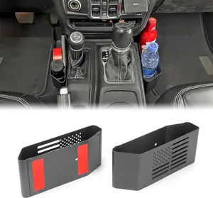 Z8 Premium Stainless Steel Gear Shift Storage Box for 2018-2024 Jeep Wrangler JL JLU Gladiator JT & 4XE Center Console Hanging Box,Gear Tray Coin Storage Box carorganizer
