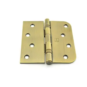 212 MAIN Left-Hand Full Mortise Residential Door Hardware Ball Bearing Hinge, 4x4 in. Size, 0.625 in. Radius, Antique Brass Steel Construction
