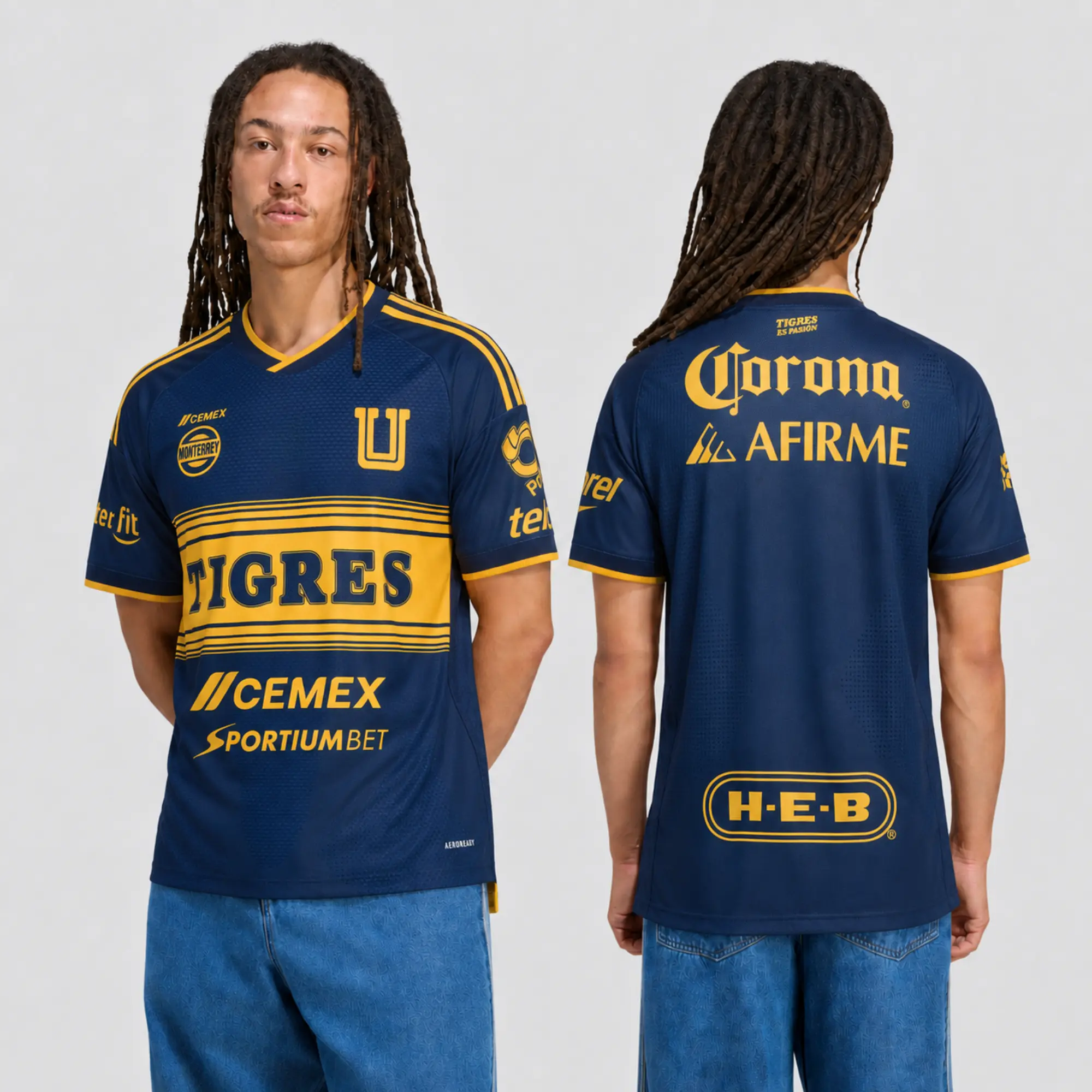 2026/2027 Tigres UANL Navy & Gold Soccer Jersey | Classic Liga MX Football Shirt | Men’s Short Sleeve Match Day Fanwear | Retro Sports Top