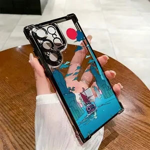 A Pirate Ship Patterned Phone Case Compatible with for samsung for galaxy S25 S24 S23 S22 S21 FE Ultra Plus 4G 5G, Featuring a Transparent Soft Back for Drop