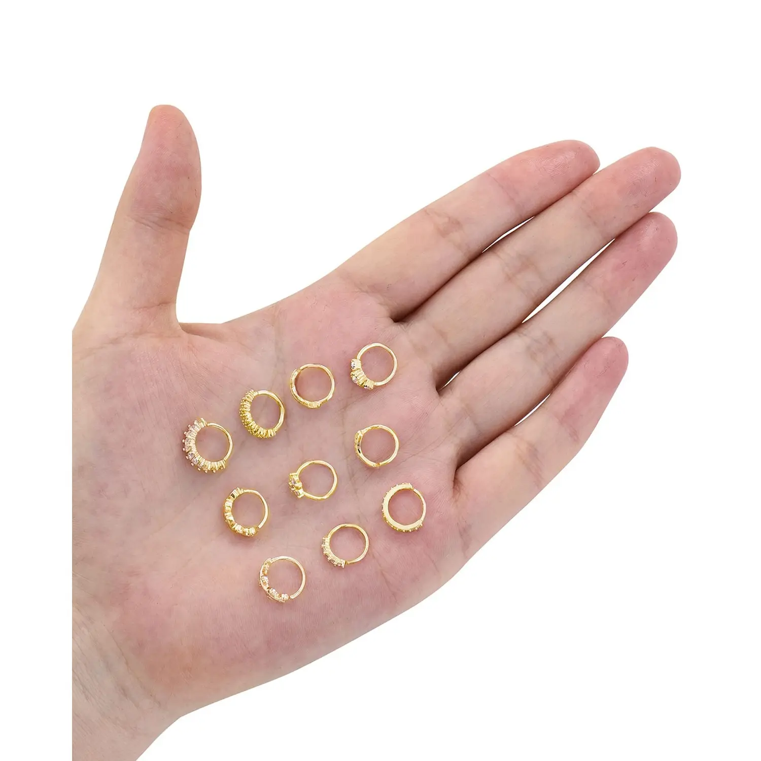 3-10 Piece 20G Nose Ring Set, Chic Leaf & Flower Piercing Jewelry in 316L Surgical Steel, Flexible Hoop for Cartilage & Septum, Ideal Birthday Gift, Unique Birthday Gifts, Daily Wear, Cartilage Earring, 8Mm