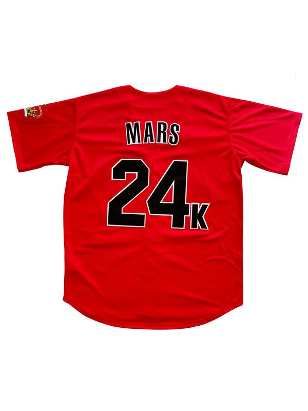 Hooligans 'Mars' 24K Baseball Jersey Men White Red Embroidery Festival Shirts Gift Party S~3XL