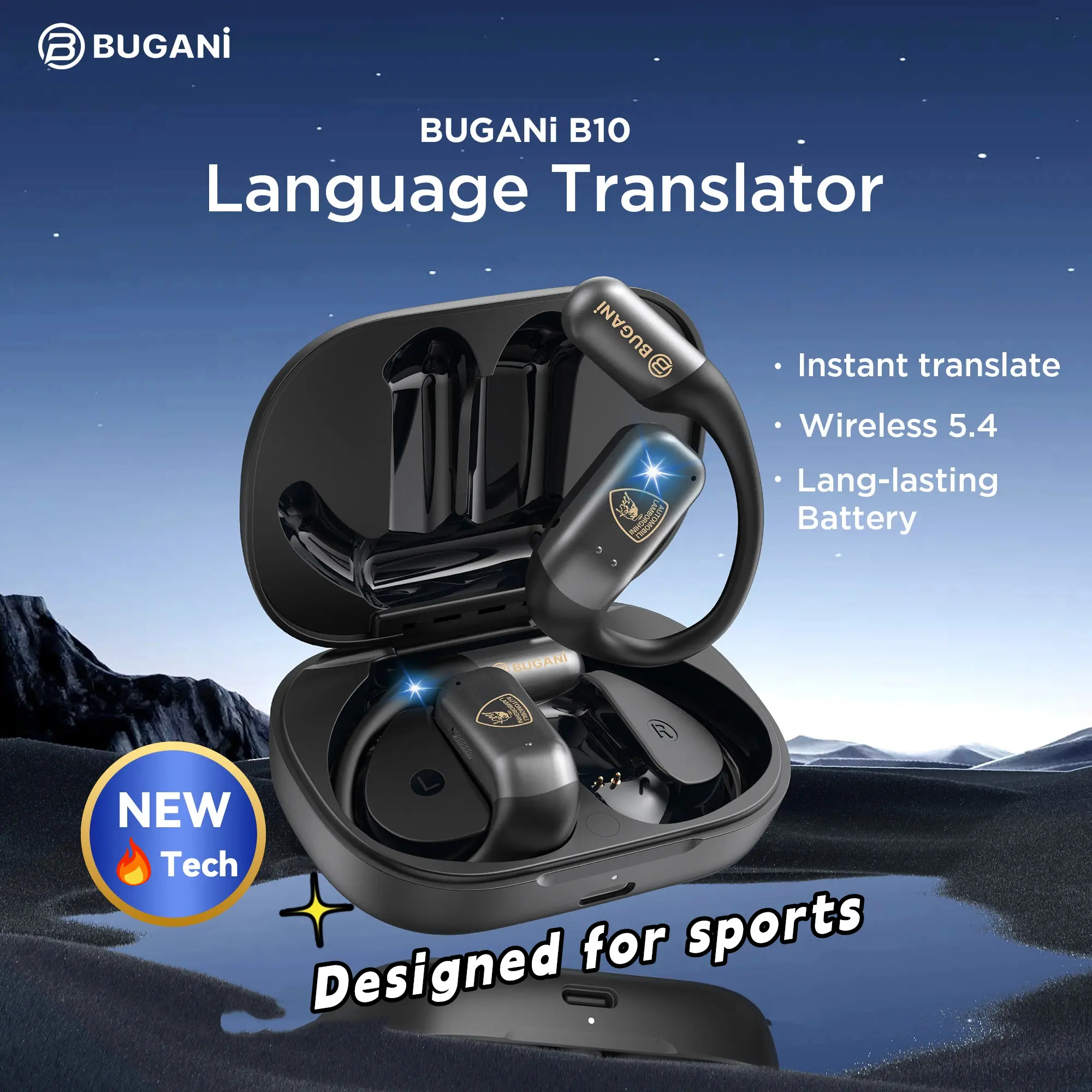40+ hours battery life Bluetooth 5.4 open Wireless Bluetooth headset Sports waterproof headset Lightweight and does not hurt the ears High-definition sound quality Clear calls