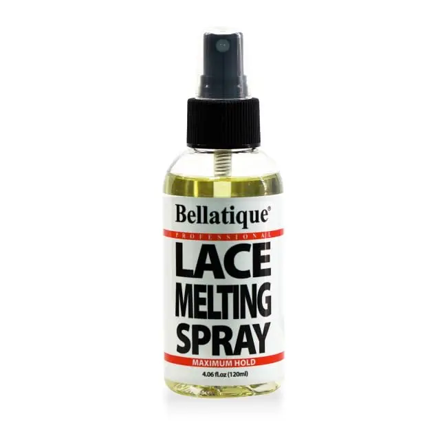BELLATIQUE Lace Melting Spray - 4 oz Haircare Product with Maximum All-Day Hold, Flawless Edges, Quick & Easy Application, Fast Drying, Humidity Resistance, Sweat Resistance, Flake-Free Finish, Easy Removal
