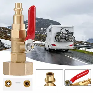RV Winterize Blowout Adapter Kit - 1/4" Male Quick Connect Plug Brass