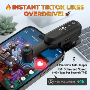 Smart Automatic Screen Clicker Device, USB-Powered Finger-Simulating Continuous Clicker Button with Adjustable Speed for Smartphone Games, Live Likes and Reward Tasks