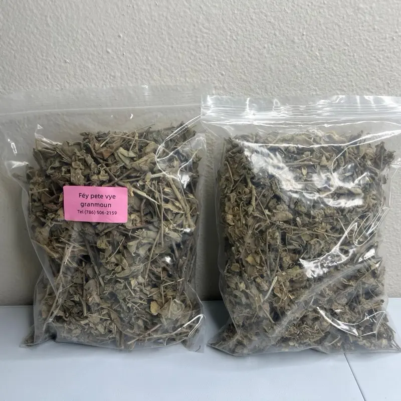 Haitian Fèy Pete Vye Granmoun Herbal Tea Blend, Sugar-Free Caffeine-Free Tea Bags, Natural Herbal Beverage