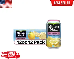 Minute Maid Pink Lemonade Juice 12pk – 12 fl oz Cans, Refreshing Citrus Drink
