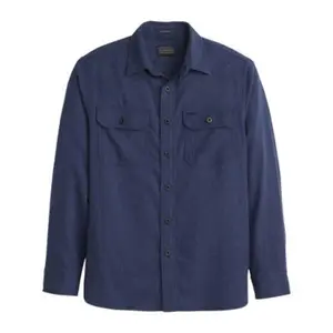 PENDLETON MEN'S BURNSIDE COTTON FLANNEL SHIRT NAVY HEATHER
