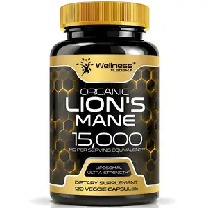 Lions Mane Supplement Capsules - 120 Count - Mushroom Supplement, Brain Supplements for Memory and Focus, Lion's Mane Mushroom Capsules Organic - Cognitive and Immune Support, Focus Supplement