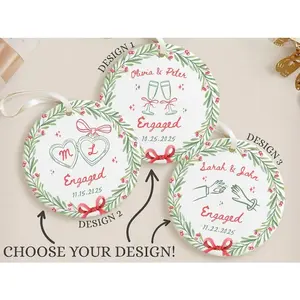 Custom Engagement Ornament – Personalized Engaged Couple Keepsake, Romantic Name Ornament Gift