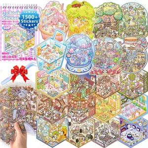 Mother Day Gift Sticker Book Activity, 20 Sets (1500+) DIY 3D Scene Stickers, Reusable Sticker Book, Mix and Match Creative Sets, Waterproof for All Surfaces, Ultimate Craft Supplies & Party Favors