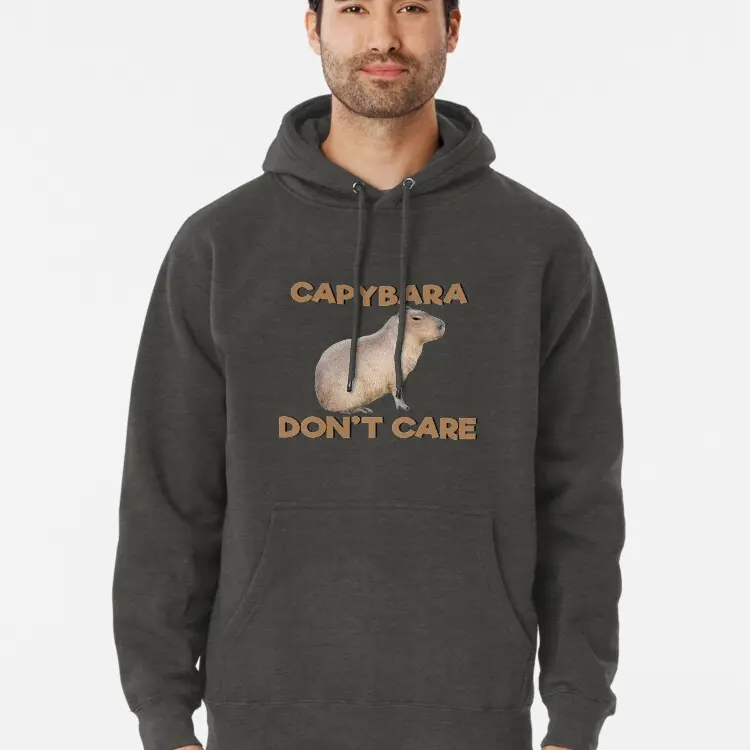 Capybara Don_t Care Pullover Hoodie Comfy Trendy Hoodie & Sweatshirt.Cuddly Hoodie- Soft & Warm Fall Sweater - Adorable Everyday Look