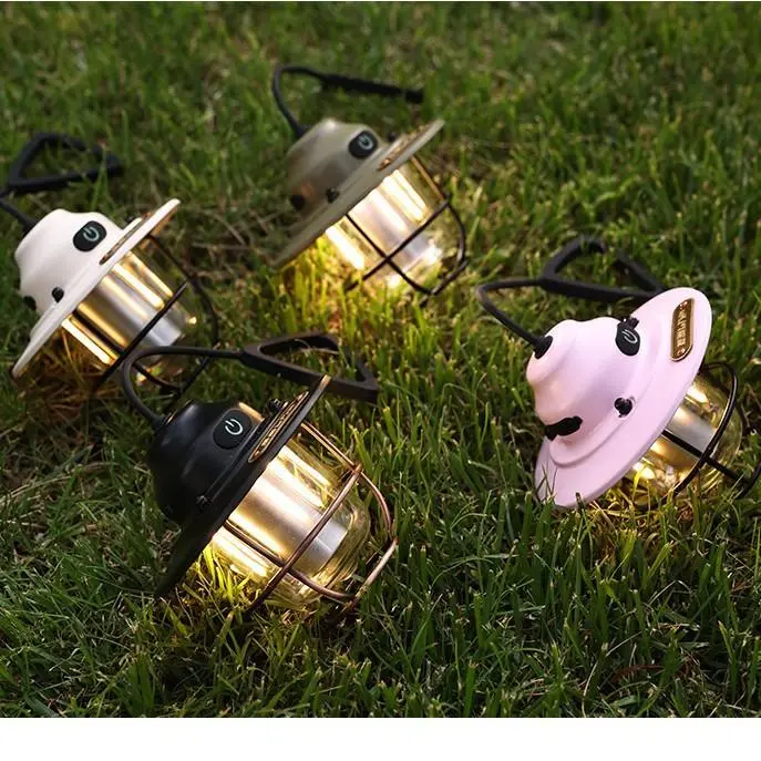 Outdoor camping lights, pine cone lights, chandeliers, lighting, long battery life, atmosphere, charging, hanging tent, canopy