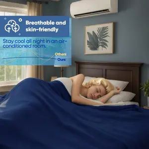 Summer Cooling Blanket for Adults, Lightweight Breathable Reversible Blanket, Soft Jinan Fabric Bedding, Oversized Comfort for Hot Sleepers, Bed Couch Travel Use, All Season Lightweight Throw