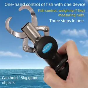 Fishing gear, stainless steel fish gripper, mechanical weighing function, length measurement function, multi-purpose lure pliers, fishing gripper, fish removal pliers