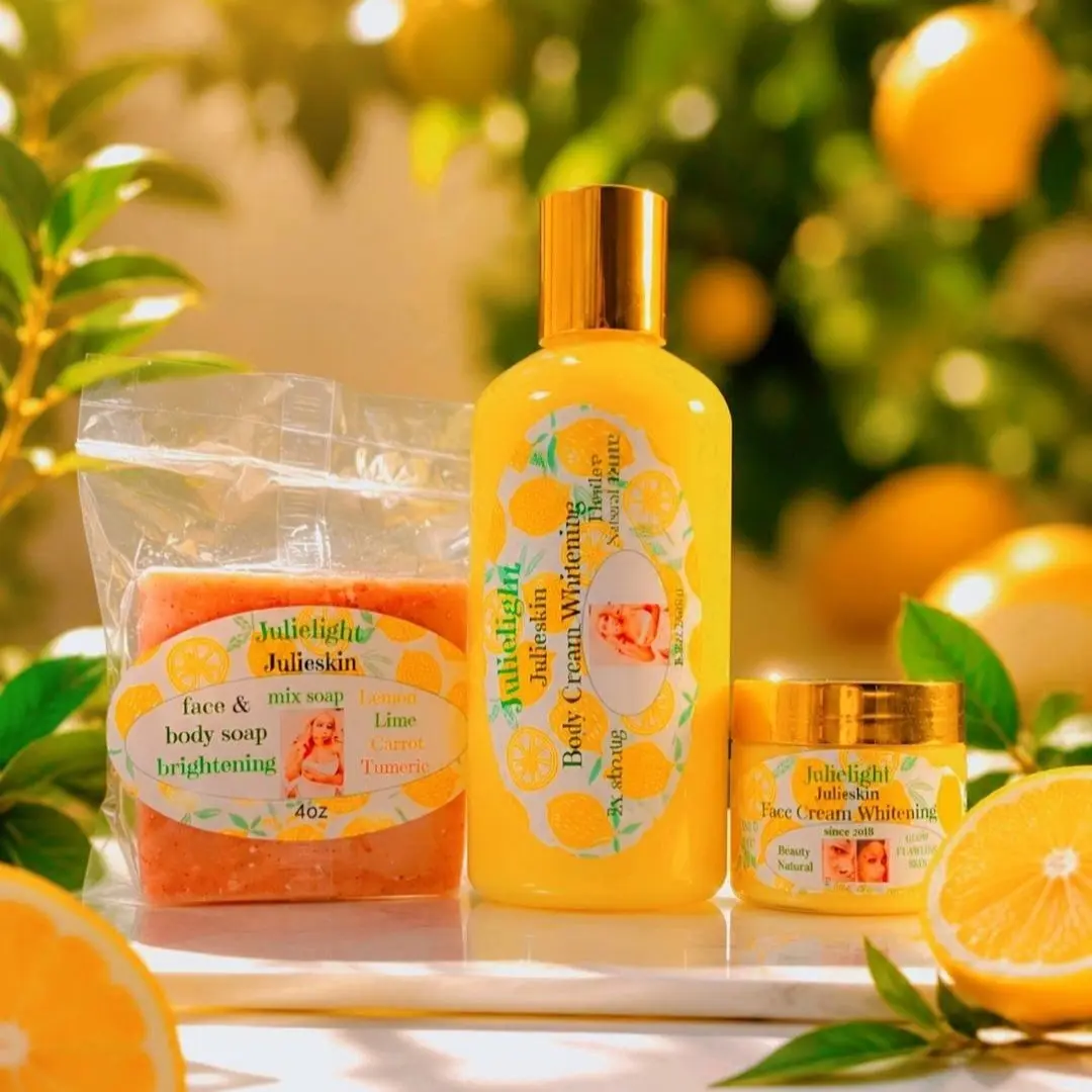 Brightening 3-Piece Body Care Set - Daily Cleanser, Nourishing Cream, Gentle Soap