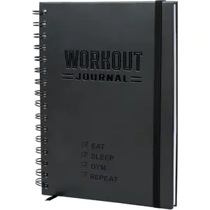 Hardcover Fitness Journal Workout Planner for Men & Women - A5(5.7" x 8.3") Sturdy Workout Log Book to Track Gym & Home Workouts