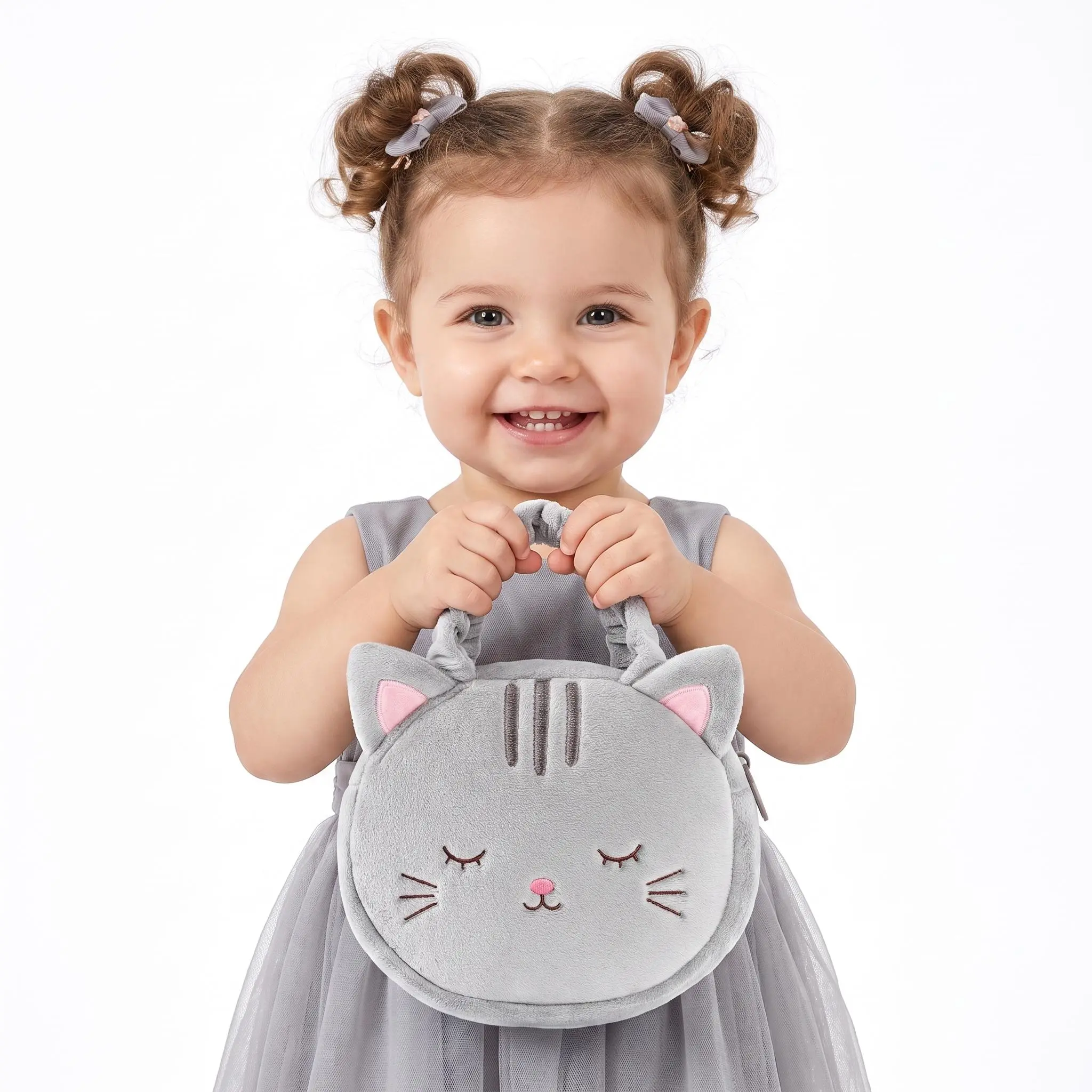 Plush Cat Handbag Cute Girls Tote Bag Adorable Kitty Purse for Toddlers 2 to 6 Years Old birthday Gift Idea & Birthday Gift  My First Kitty Purse