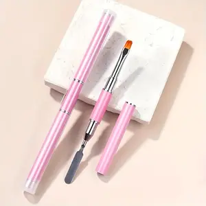 1pc 2-In-1 Brush and Picker, Dual-Ended Design, Gel Nail Application, Acrylic Nail Extension Tool, Quick Building for UV Gel, Nail Salon Quality, Nail Art Tools